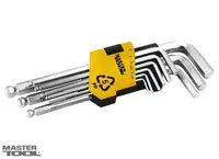 MasterTool  Ключи шестигранные набор 9 шт CrV удлиненные с шар.нак(1,5-10мм L74-172мм), Арт.: 75-0957