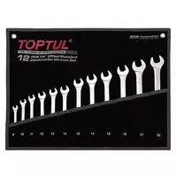 Набор ключей комбинированных (угол 75°) 12шт. 8-22мм (черный чехол) TOPTUL GPAN1201