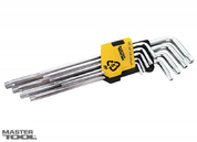 MasterTool  Ключи TORX набор 9 шт CrV длинные(Т10-Т50 L90-227мм), Арт.: 75-0961